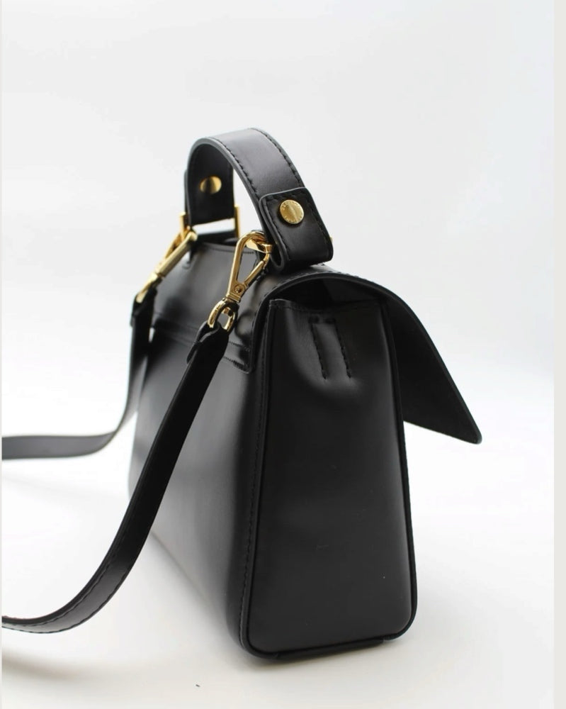 Borsa in pelle Donna B02019 VANITY ORO Nero