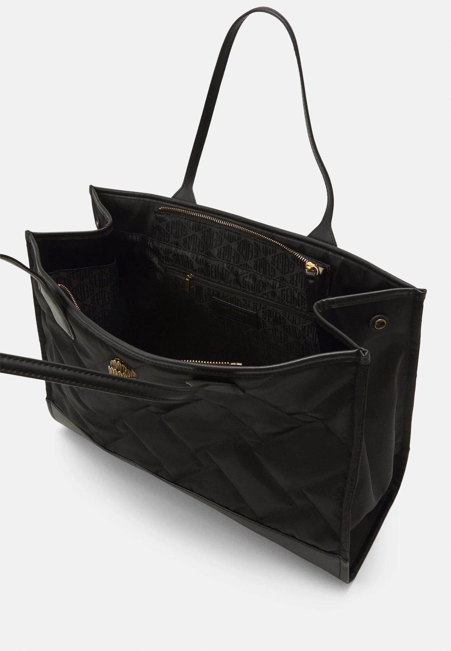 690-RECYCLED SQ SHOPPER-BLACK-NYLON-133