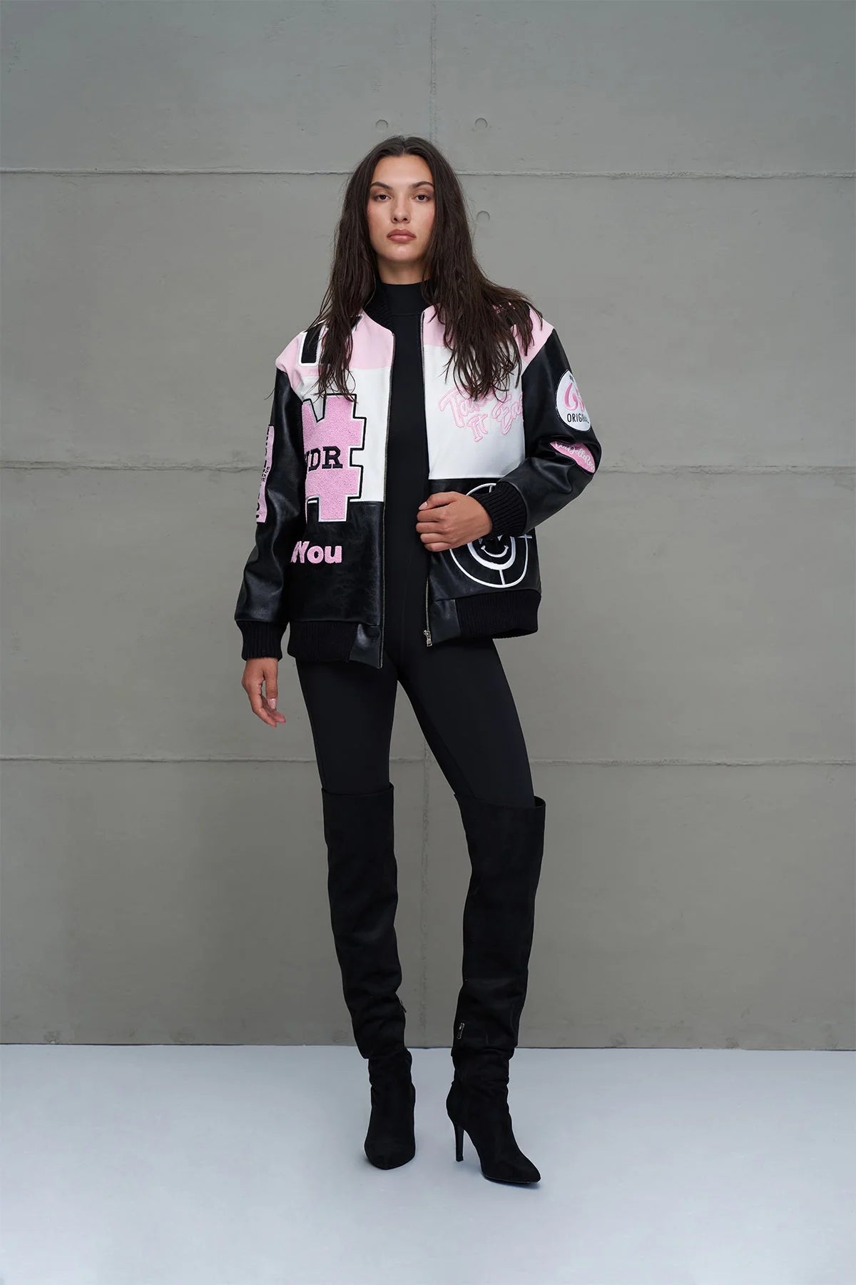 Bomber Donna VW26-18235 Black/Pink/White