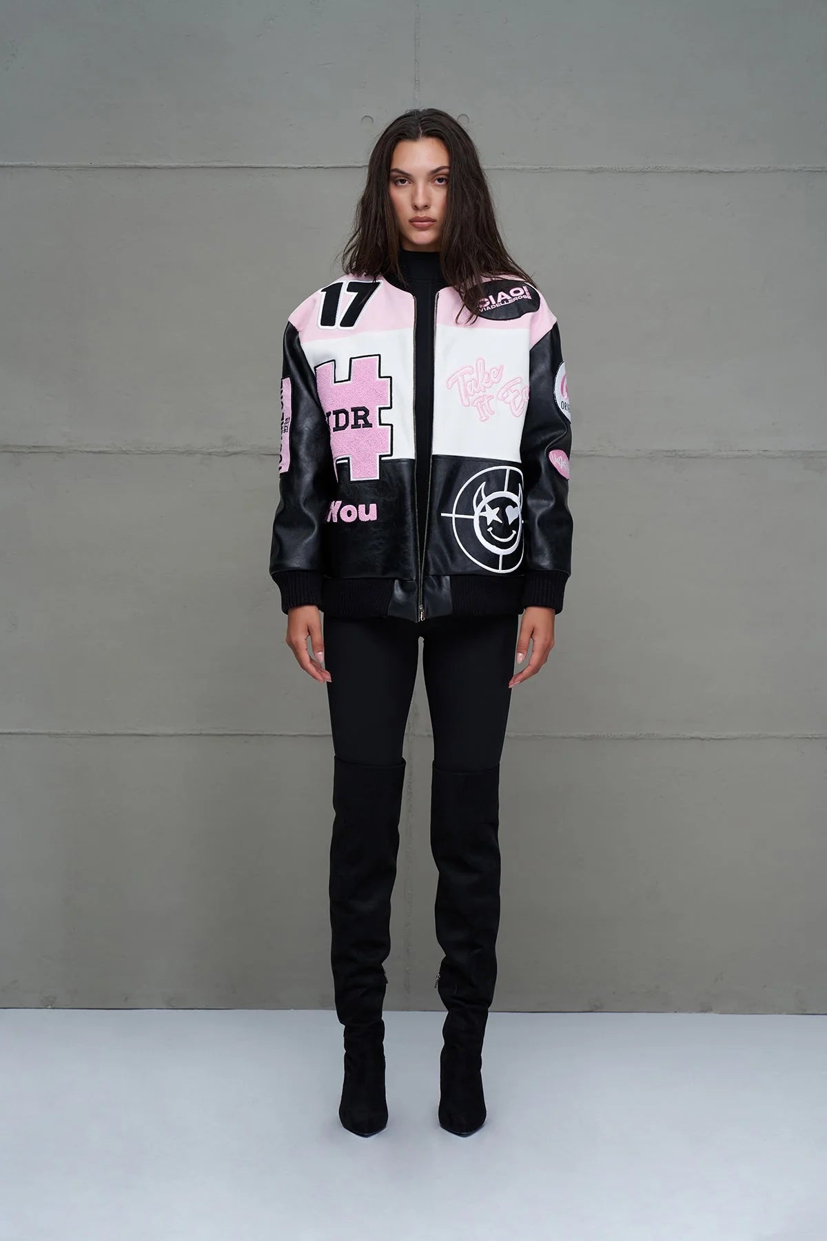 Bomber Donna VW26-18235 Black/Pink/White