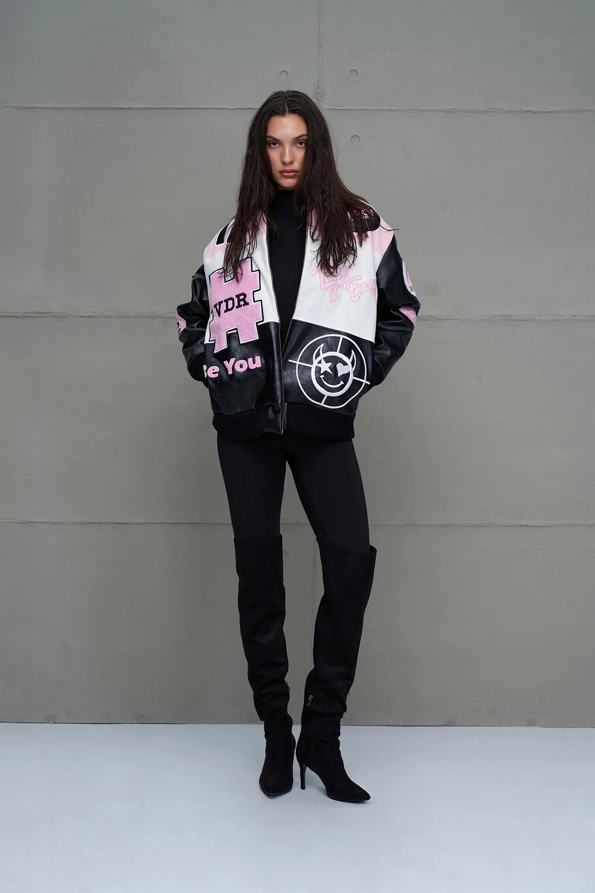 Bomber Donna VW26-18235 Black/Pink/White