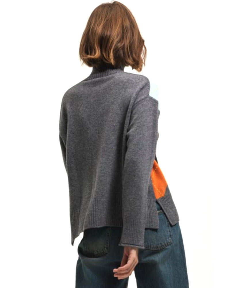 Woman Turtleneck Sweater MS31 0002 Rumble Grey