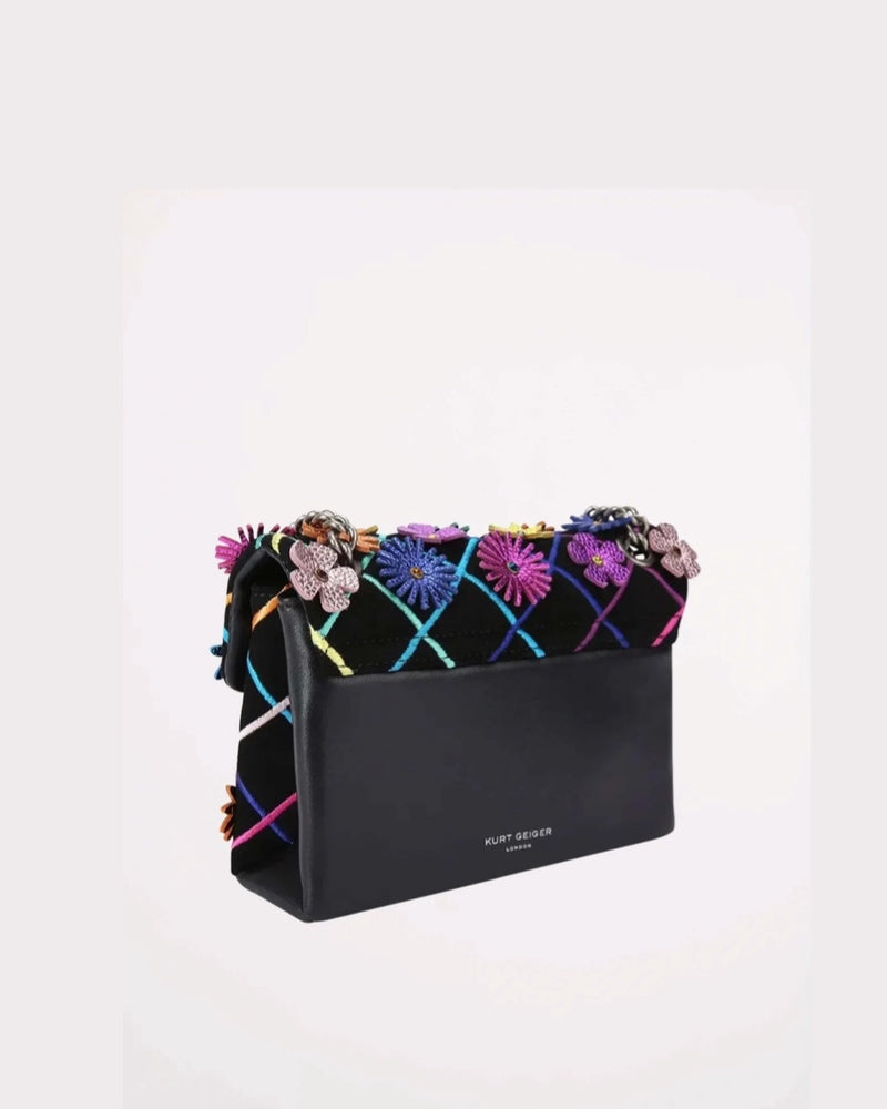 MINI KENSINGTON FLOWERS-BLK/OTHER-LEATHER-MINI-308