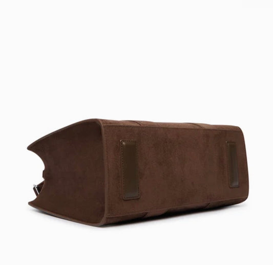 Women's k/rsg md square tote suede B4W30373 451 Tobacco