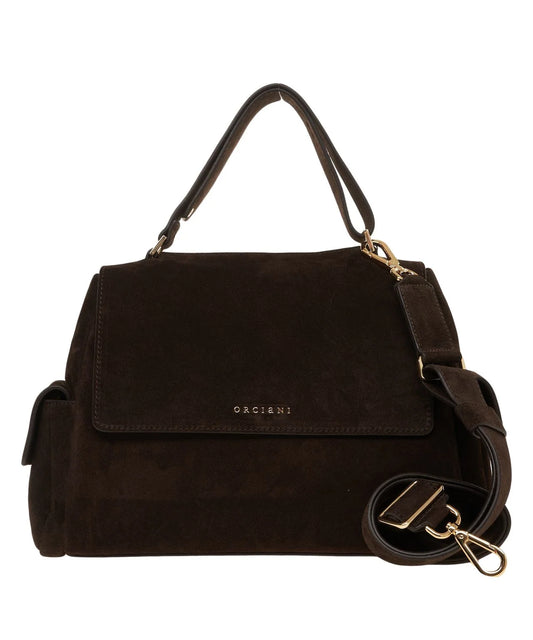 BP2006 - BORSA SVEVA PEACH CARGO MIDI A SPALLA IN SUEDE T. moro