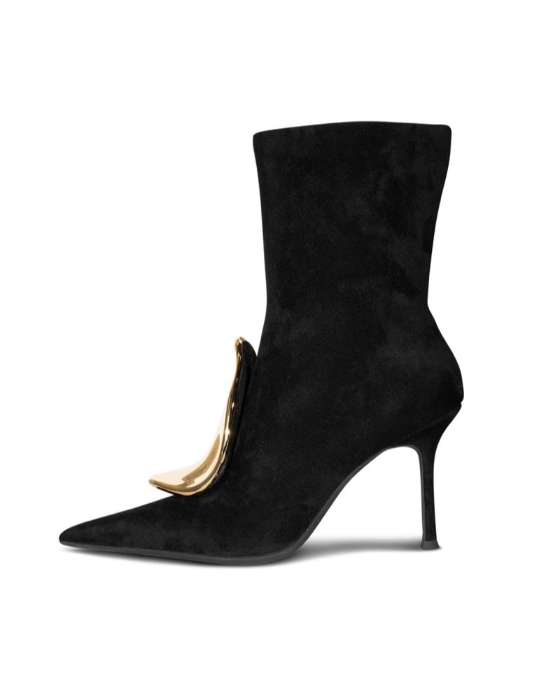 Jeffrey Campbell Stivaletto Donna DARING-O Black Suede Gold