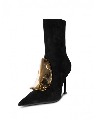 Jeffrey Campbell Stivaletto Donna DARING-O Black Suede Gold