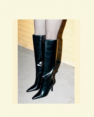 Jeffrey Campbell Stivale Donna SINCERELY Black Shiny