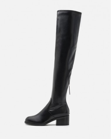 Steve Madden Stivale Donna COURTSIDE Tumbled Stretch PU W/Nylon Zipper W/Self Pull Black Pari