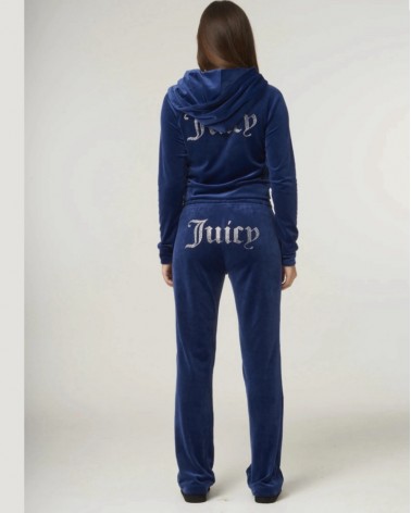 Juicy Couture Women's Madison Hoodies Clas VIJH70194WPFJ65 Vel Polyester/Elast Blue Depths