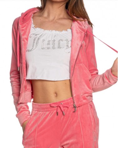 Juicy Couture Women's Madison Hoodies Clas VIJH70194WPFJB3 Vel Polyester/Elast Hot Pink