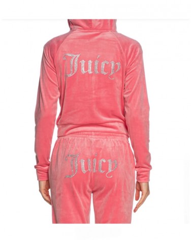 Juicy Couture Women's Madison Hoodies Clas VIJH70194WPFJB3 Vel Polyester/Elast Hot Pink