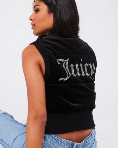 Juicy Couture Women's Thunder Velour 00S Gilet VIJH80456WPFJ00 Polyest/Elast Black