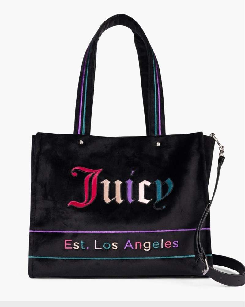 Juicy Couture Women's Iris Velvet L Shopper Bag BIJIR5521WTVM06 Velvet Multicolor/Black