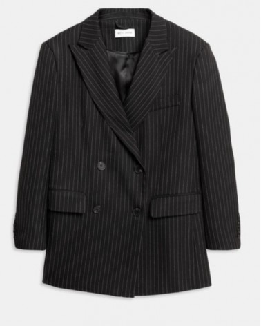 Weili Zheng Blazer Donna F24JK14 gessato con spalle imbottite Lurex pinstripe