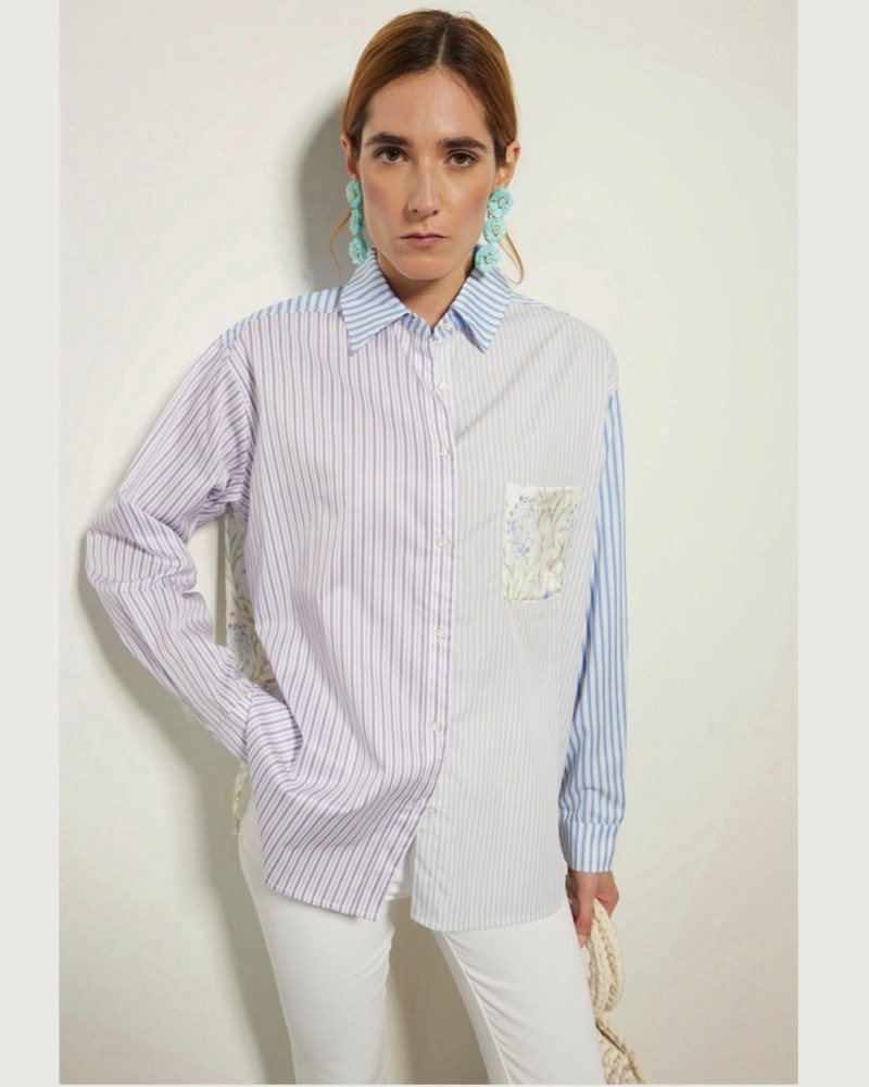 Since're Paris Woman Shirt SC10 0028 Multicolor Purple