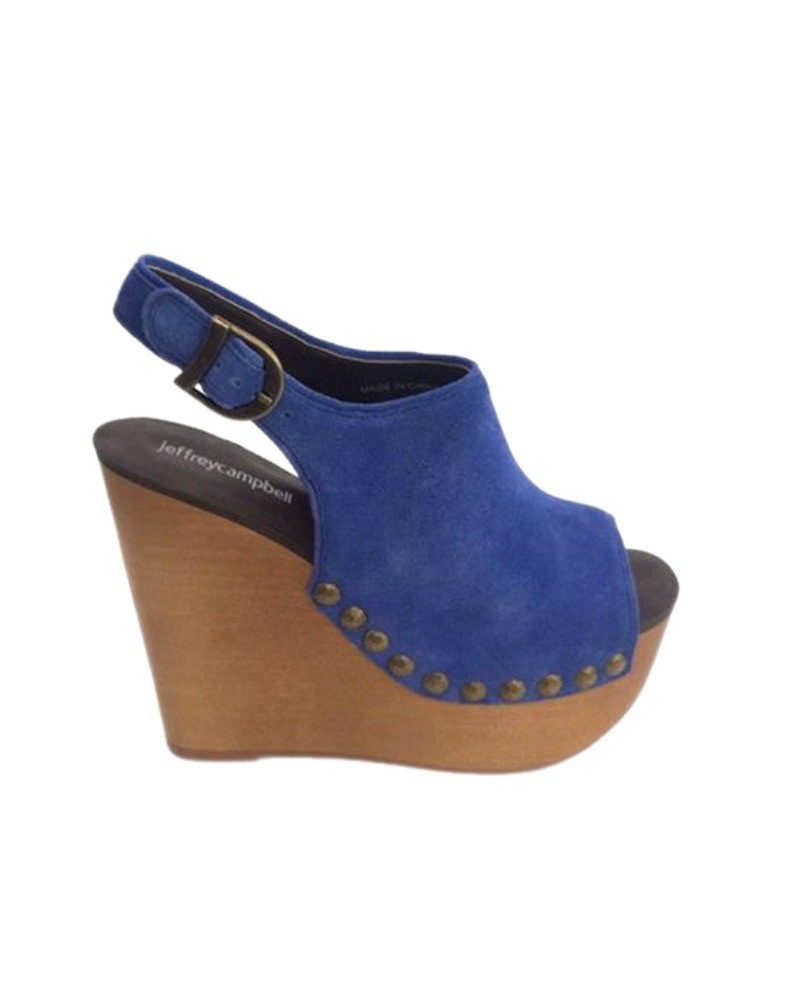 Jeffrey Campbell Sandalo Donna SNICK-STD Blue Cow Suede