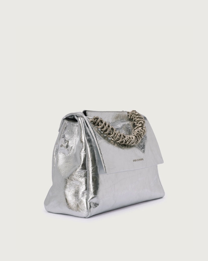 Borsa in pelle Donna BT2006 METAL Argento