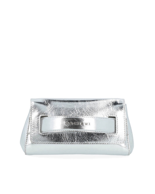 Borsa in pelle Donna B02169 METAL Argento