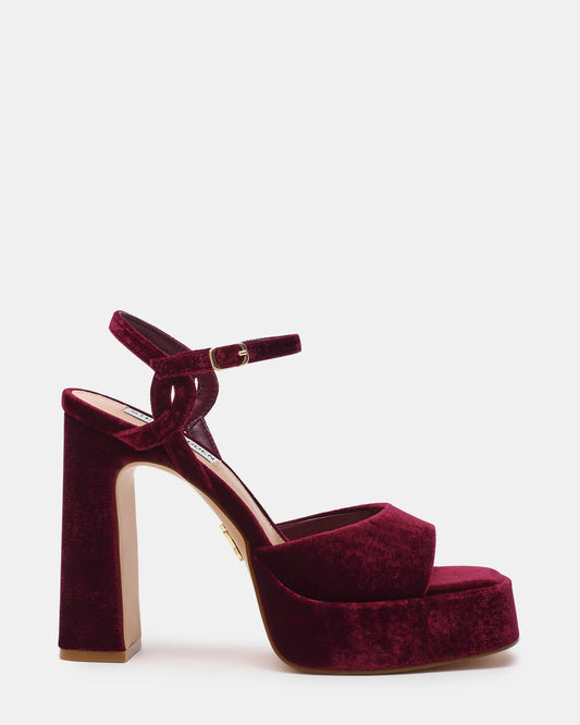 Sandalo col tacco Donna MILIANA Burgundy Velvet