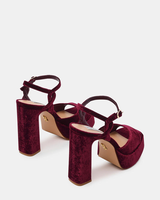 Sandalo col tacco Donna MILIANA Burgundy Velvet