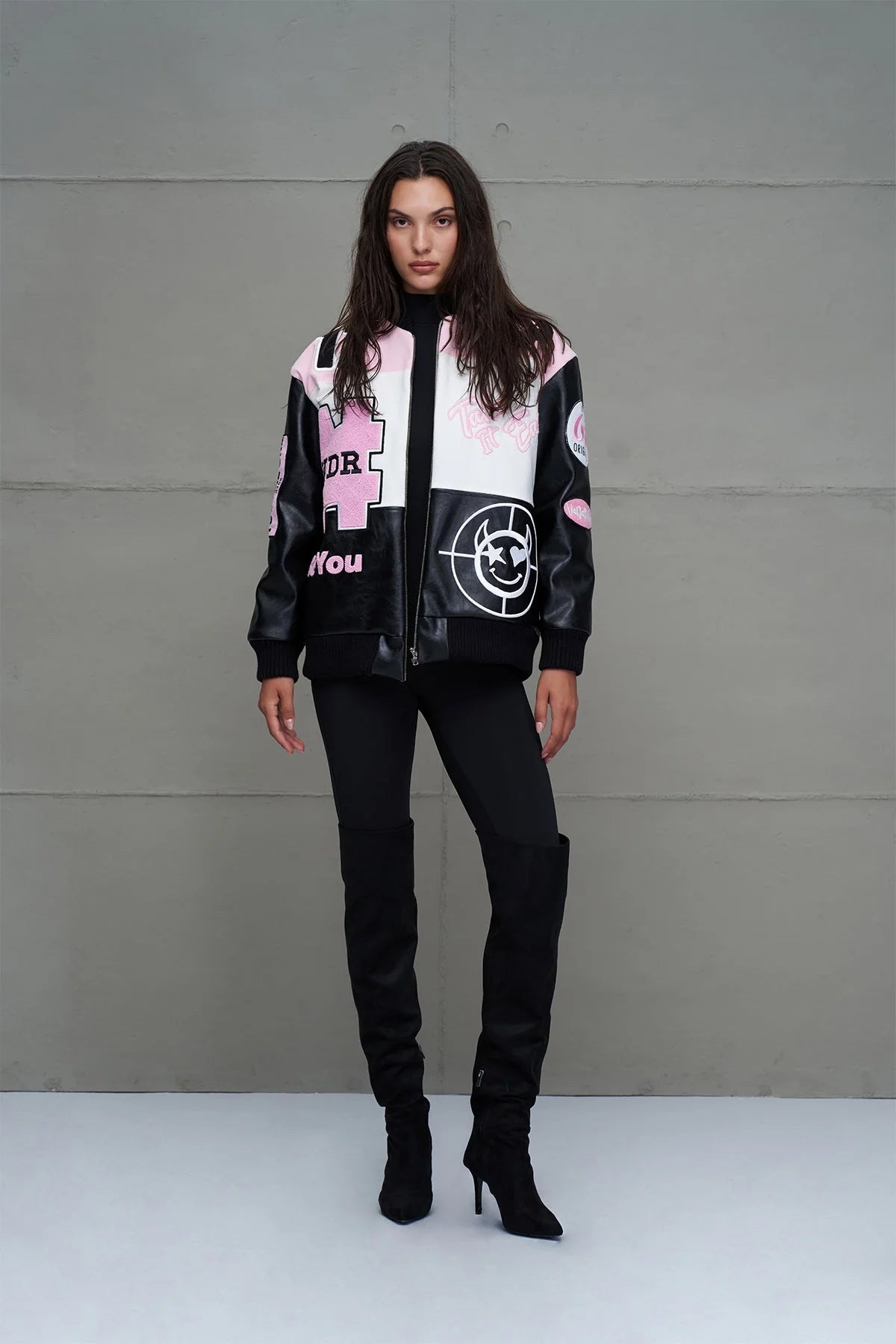 Bomber Donna VW26-18235 Black/Pink/White