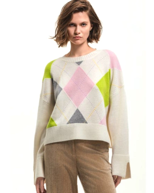 Woman Crew Neck Sweater MS38 0008 Rumble White