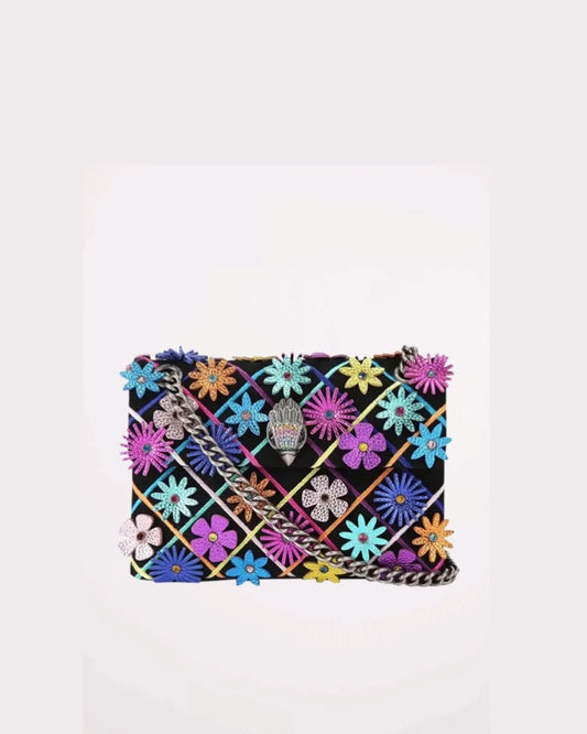 MINI KENSINGTON FLOWERS-BLK/OTHER-LEATHER-MINI-308
