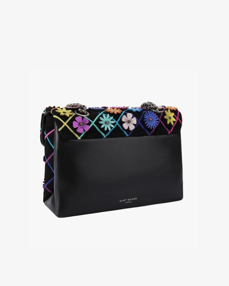 KENSINGTON FLOWERS BAG-BLK/OTHER-LEATHER-LARGE-307