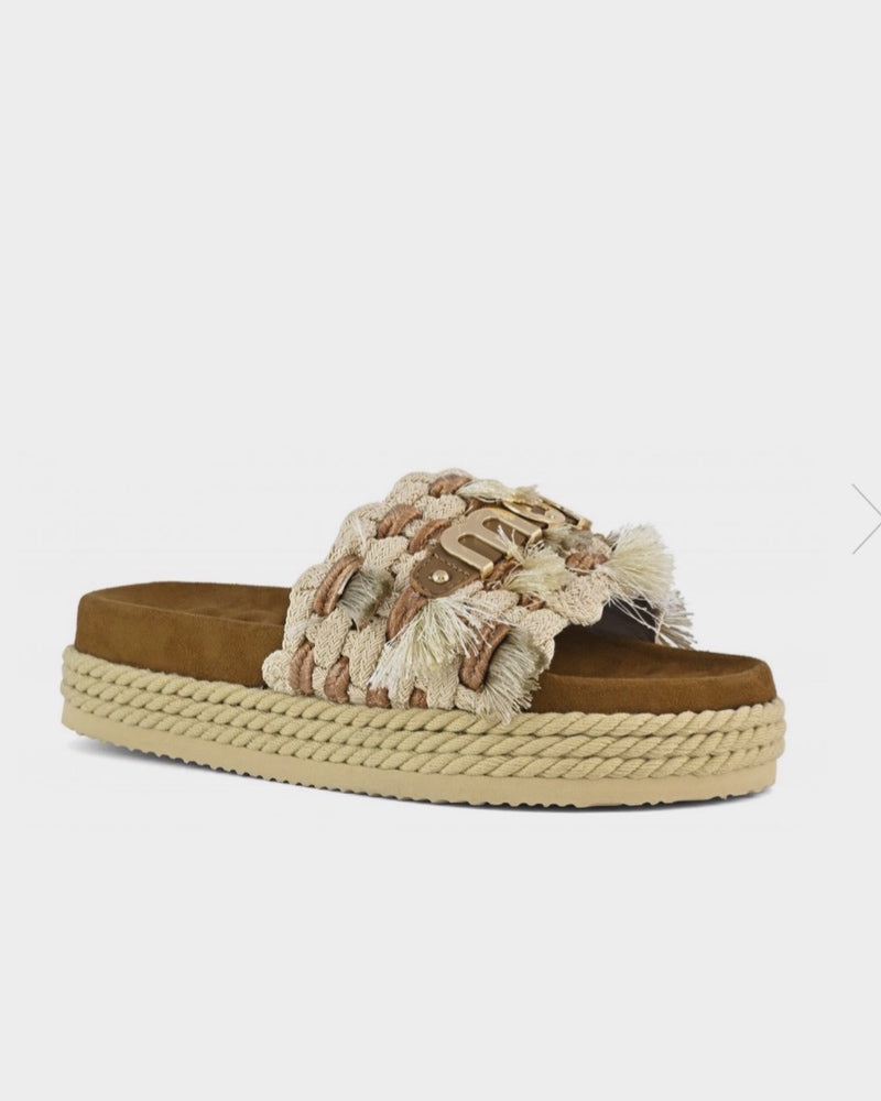 Women's Monoband rope sandal fringes MU.SW451008K Beige