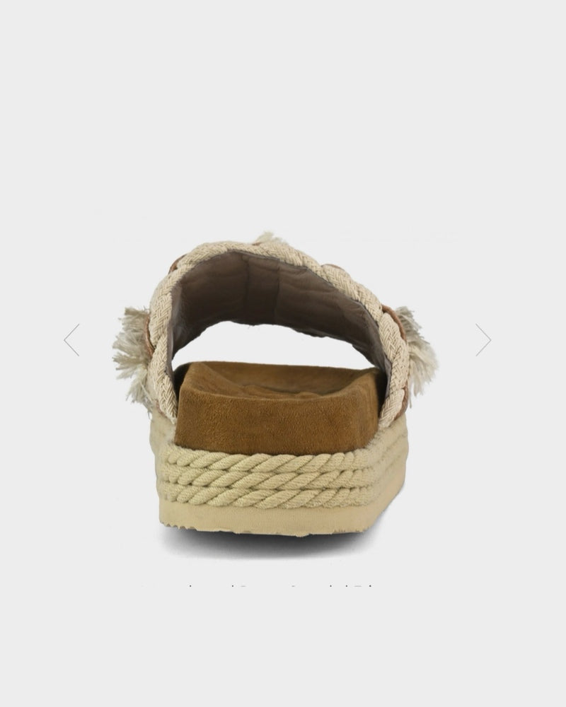 Women's Monoband rope sandal fringes MU.SW451008K Beige