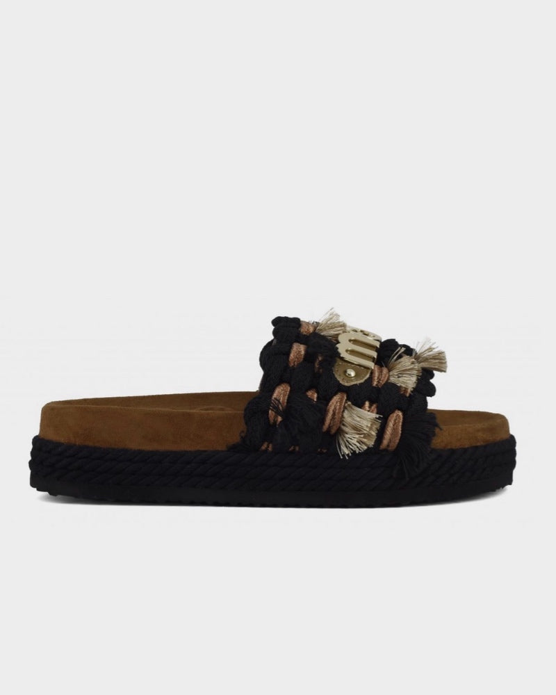 Women's Monoband rope sandal fringes MU.SW451008K Black
