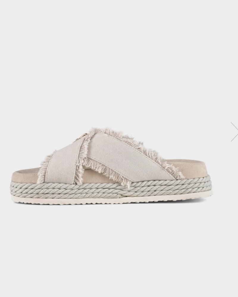 Women's Criss-cross rope sandal recycled canvas MU.SW451005K Beige