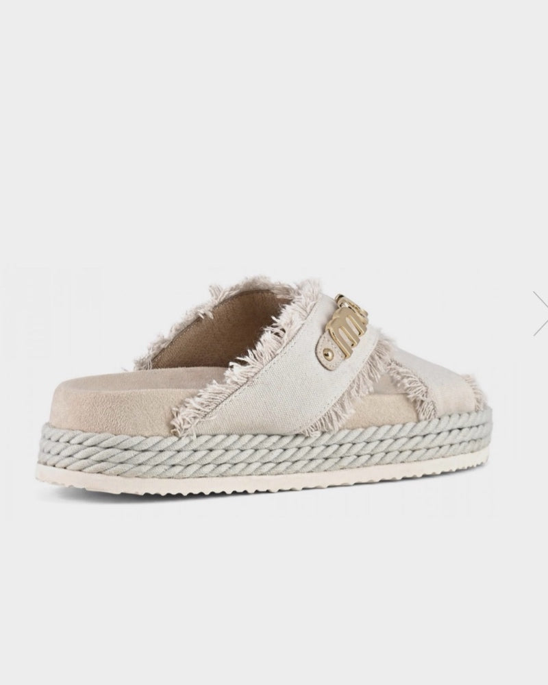 Women's Criss-cross rope sandal recycled canvas MU.SW451005K Beige