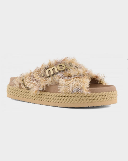 Women's Criss-cross rope sandal multicolor raffia MU.SW451011K Terra