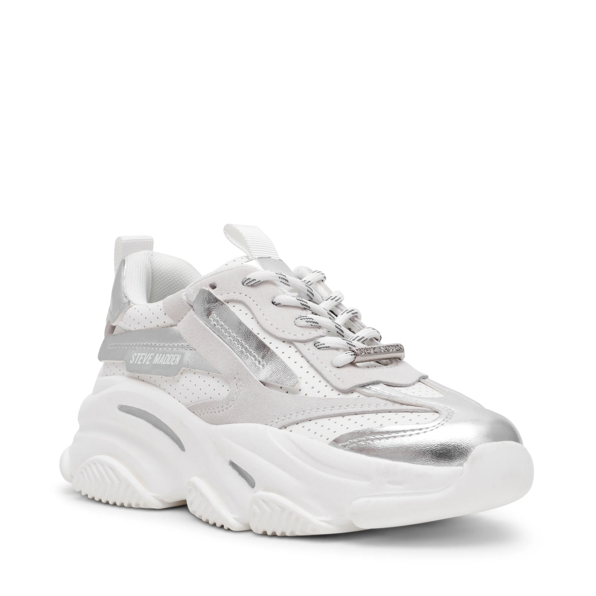 Sneaker Donna POSSES-PERF White/Silver