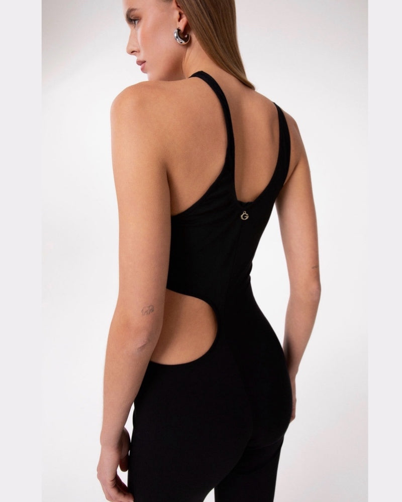 TUTA A ZAMPA CON APERTURE IN PUNTO MILANO GAABW09948 Nero