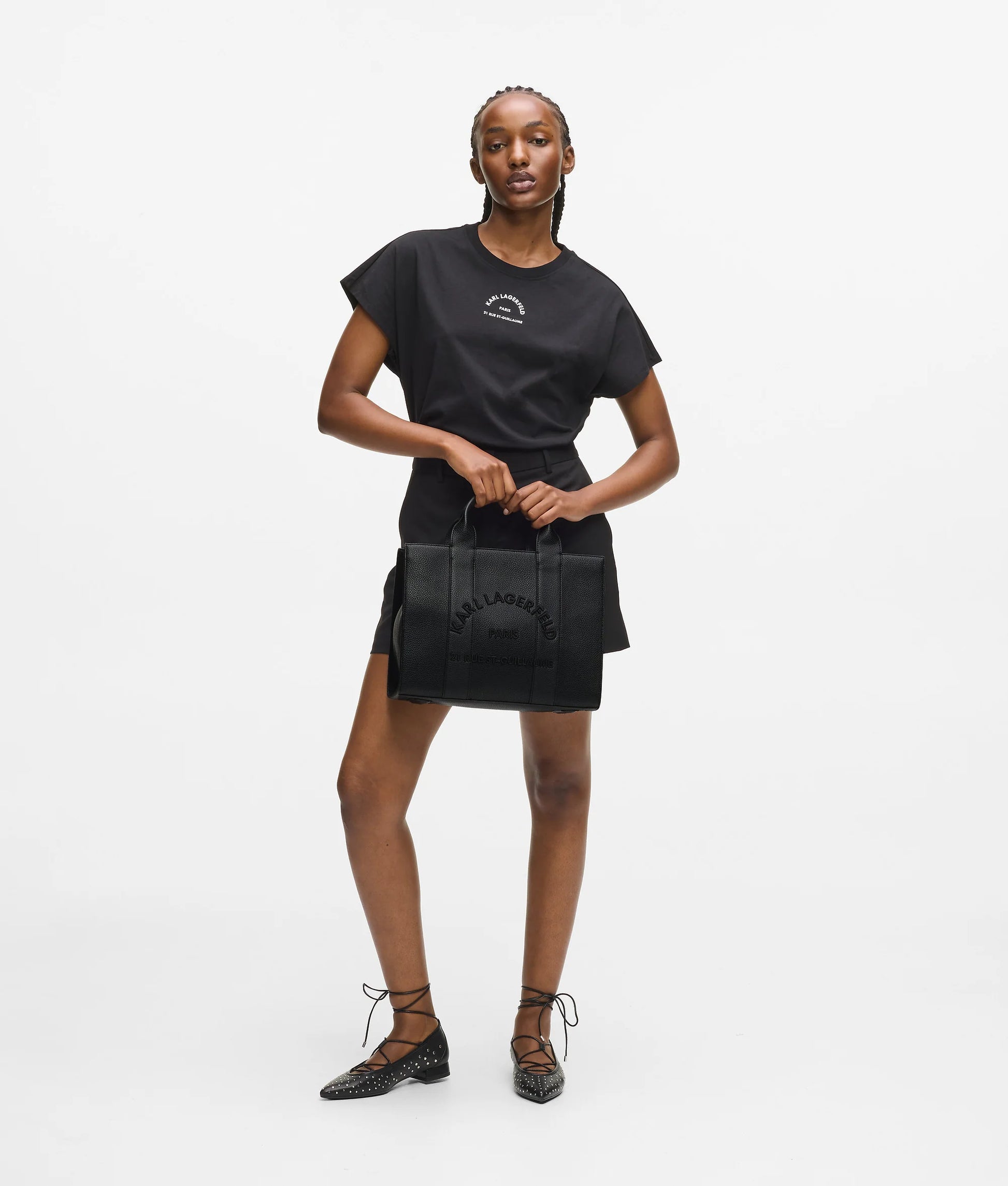 Borsa k/rsg md square tote peb emb Donna B1W30041.NN Black