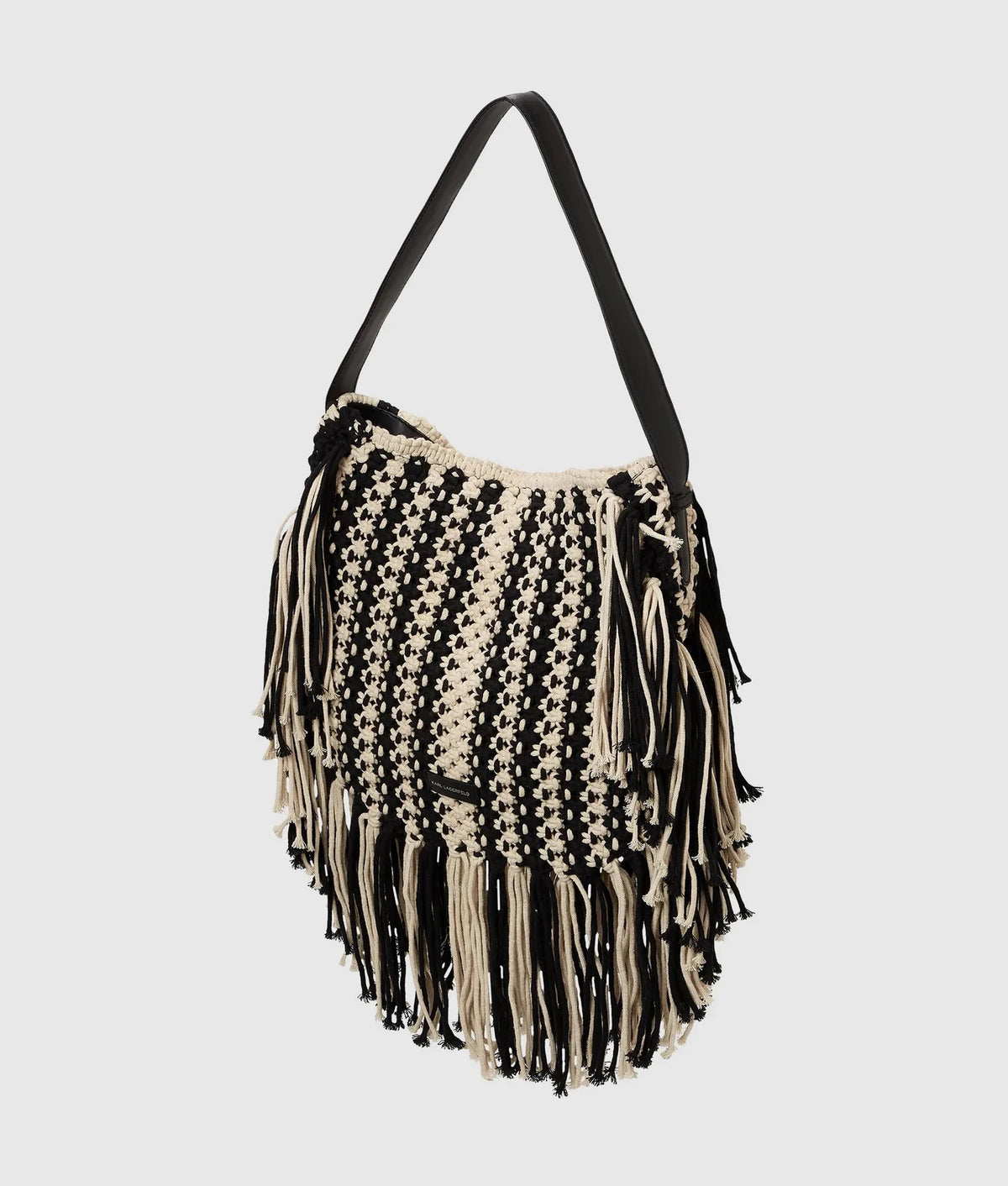 Borsa k/autograph patch shb fringe Donna B2W30044 Black/White