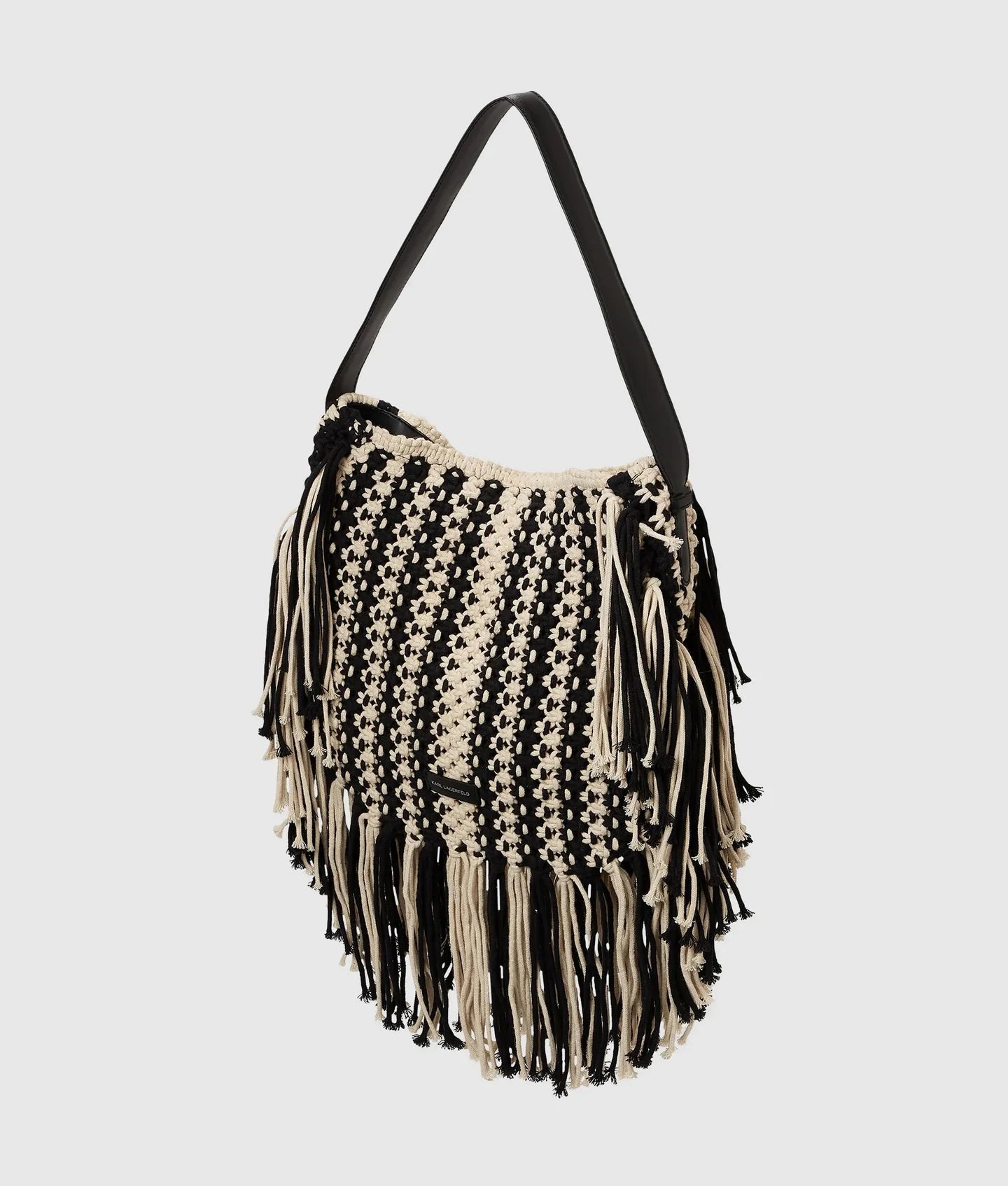 Borsa k/autograph patch shb fringe Donna B2W30044 Black/White