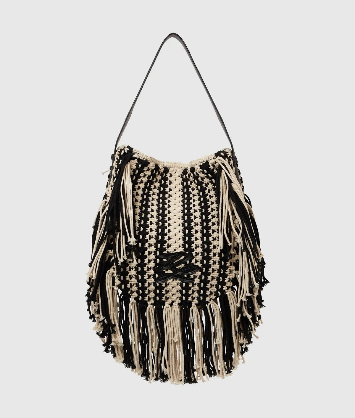 Borsa k/autograph patch shb fringe Donna B2W30044 Black/White