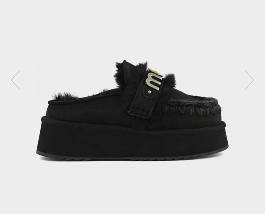 Platform clog - letter logo MU.FW681006A Black/Black