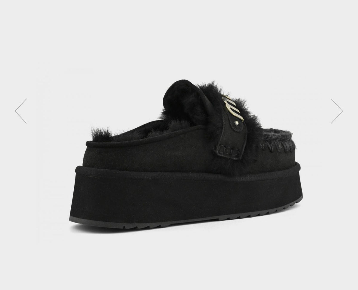Platform clog - letter logo MU.FW681006A Black/Black