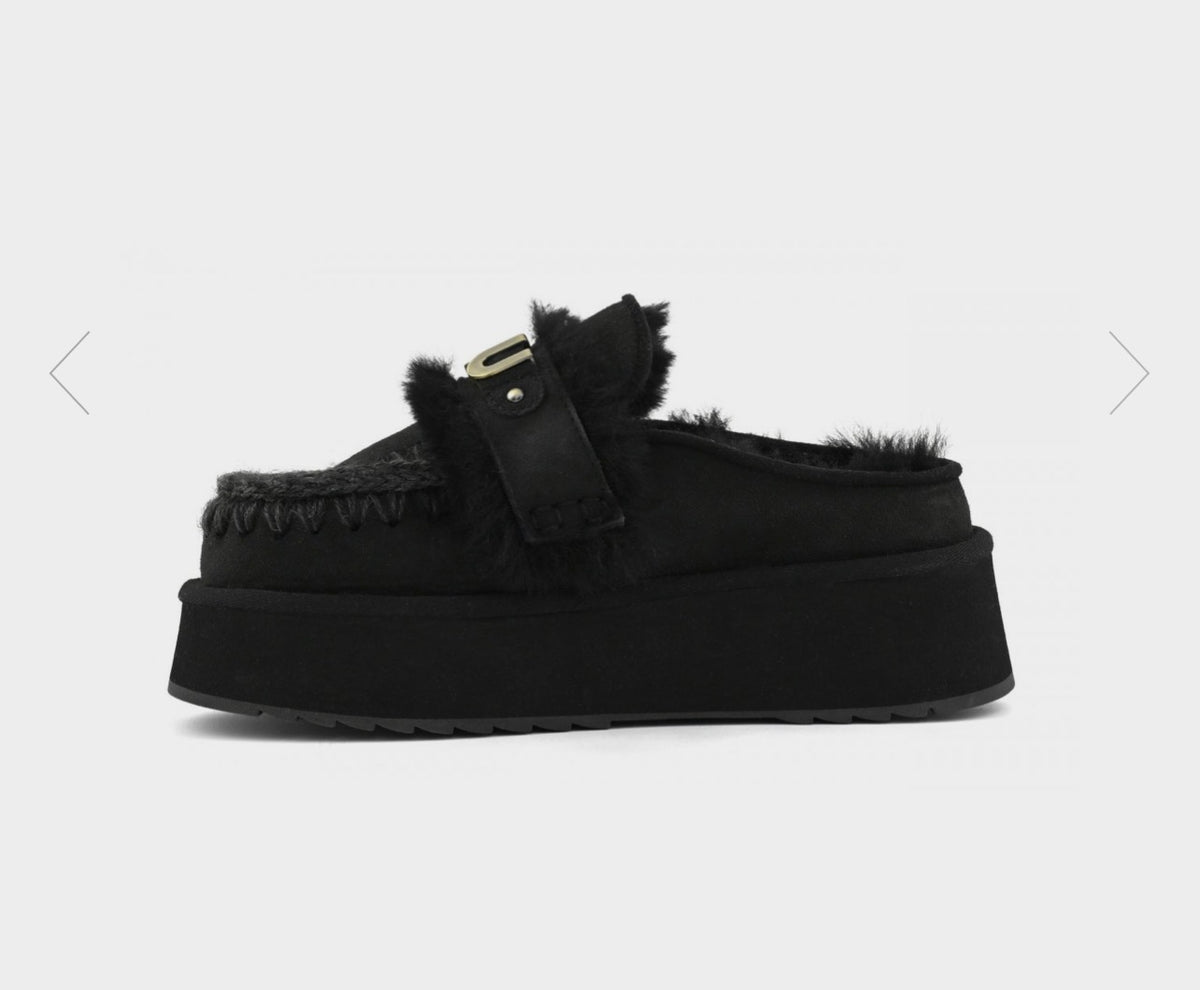 Platform clog - letter logo MU.FW681006A Black/Black