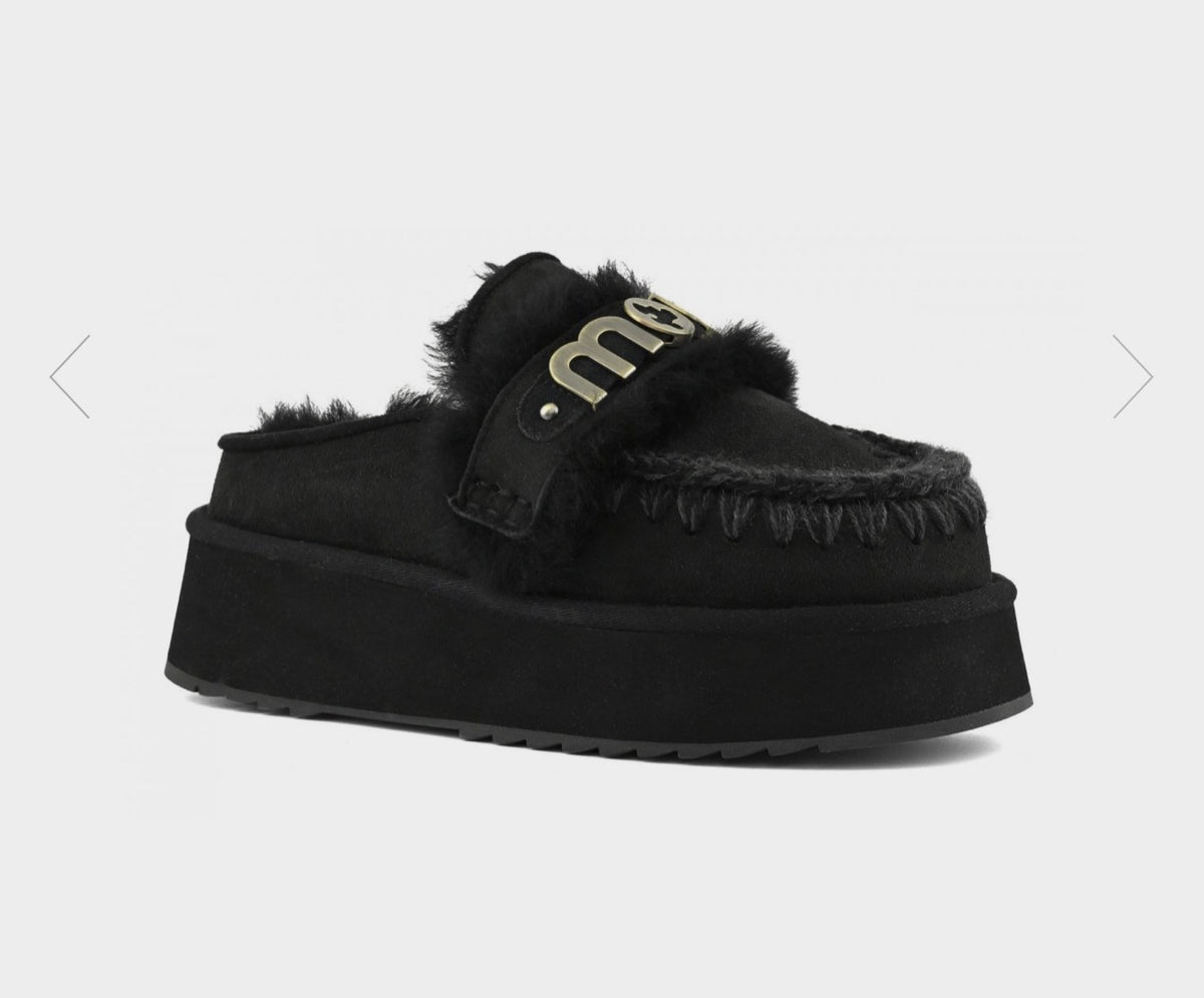 Platform clog - letter logo MU.FW681006A Black/Black