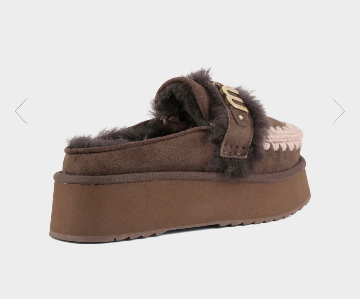 Platform clog - letter logo MU.FW681006A Mocha