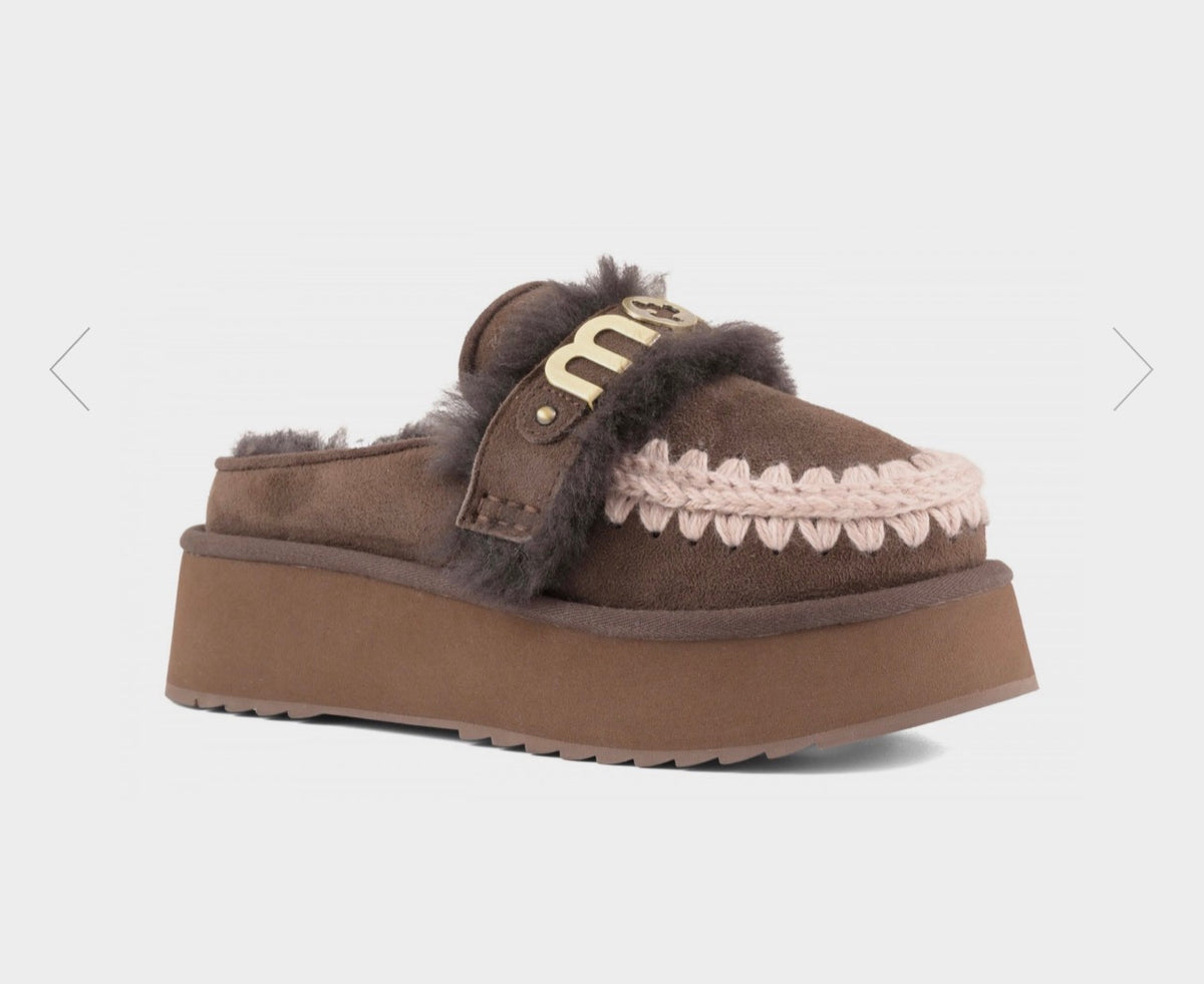 Platform clog - letter logo MU.FW681006A Mocha