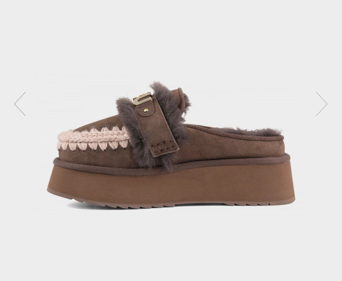 Platform clog - letter logo MU.FW681006A Mocha