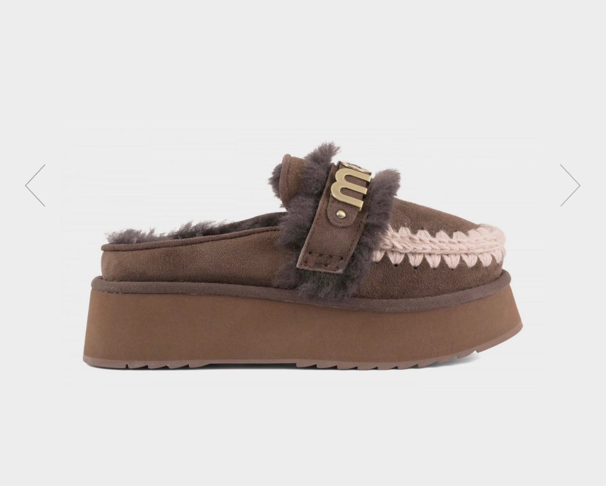 Platform clog - letter logo MU.FW681006A Mocha