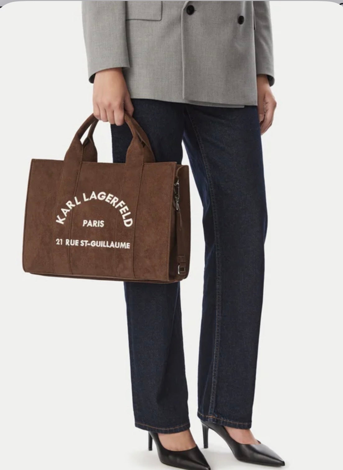 Women's k/rsg md square tote suede B4W30373 451 Tobacco